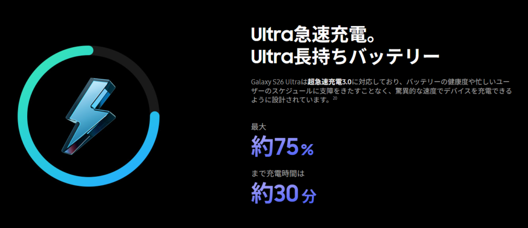 Galaxy S26 Ultra_バッテリー