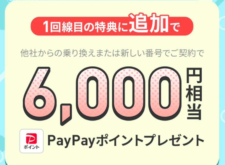 2回線まとめて申し込みでPayPayポイントプレゼントキャンペーン
