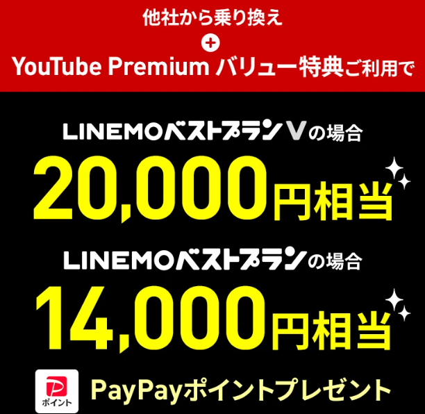 LINEMO×YouTube PremiumのPayPayポイントプレゼントキャンペーン
