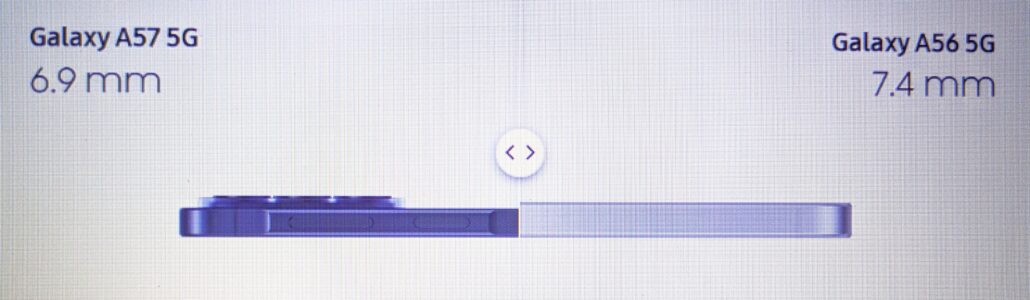 Galaxy A57 5Gサイズ比較