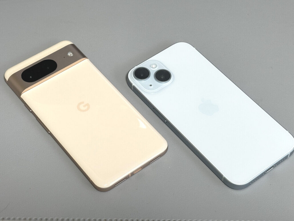 Pixel 8とiPhone 15のサイズ・重量の違い