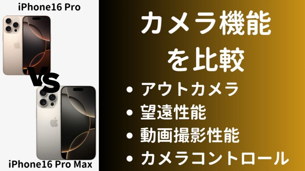 iPhone16ProとiPhone16Pro Maxのカメラ性能の違いを比較