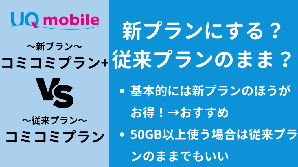 コミコミプランとコミコミプラン+の違い どっちがいい