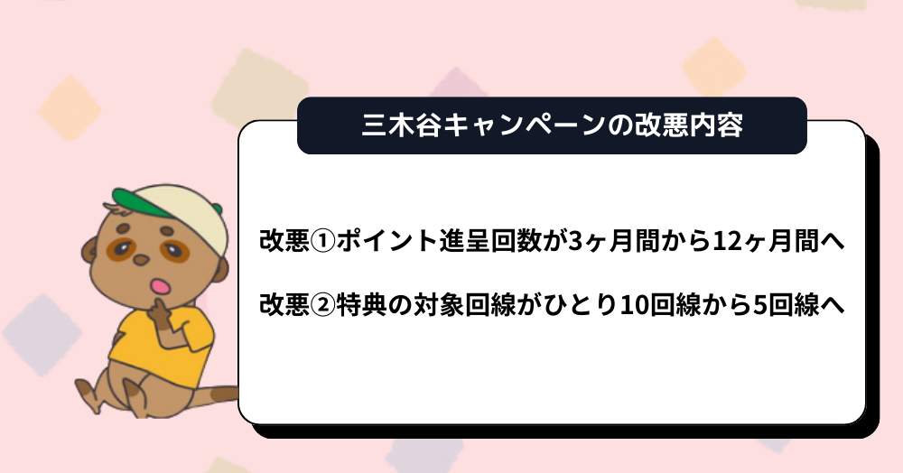 三木谷キャンペーンの改悪内容