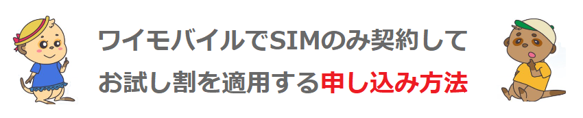 ワイモバイルでSIMのみ契約してお試し割を適用する申し込み方法