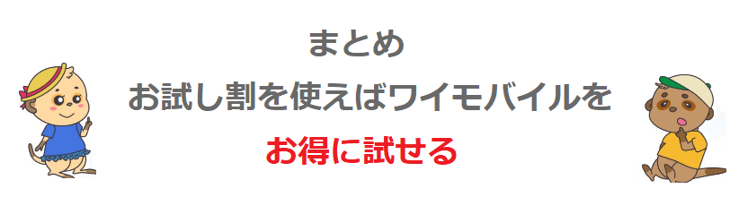 まとめ お試し割を使えばワイモバイルをお得に試せる