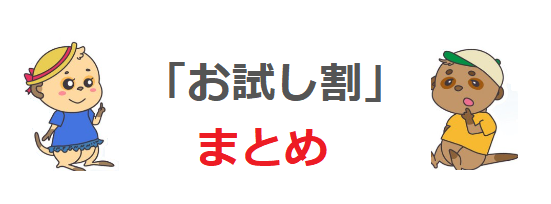 お試し割 まとめ