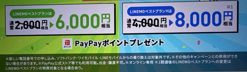 LINEMOベストプラン対象！PayPayポイントプレゼントキャンペーン