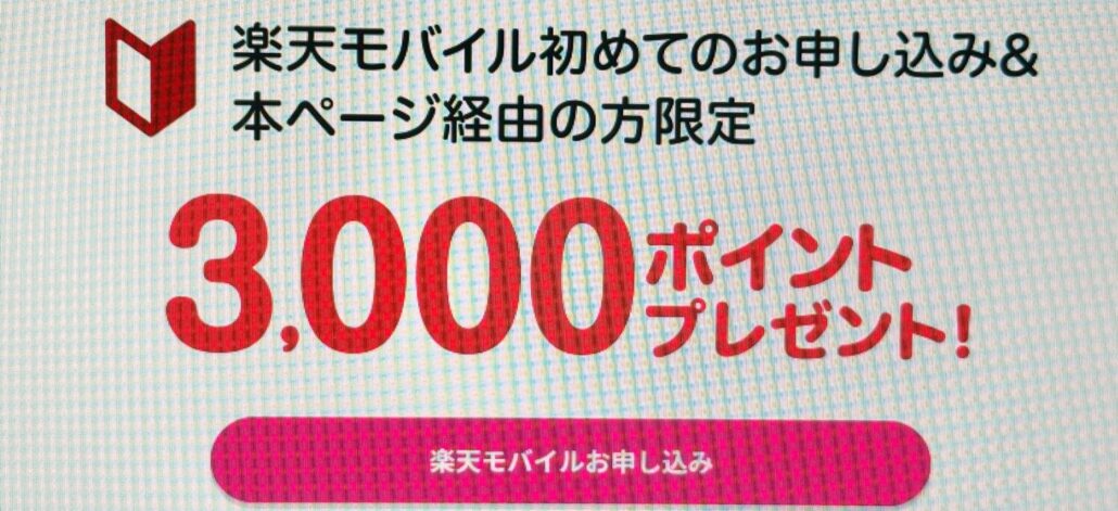 初めての申込みならだれでも3,000ポイント増額