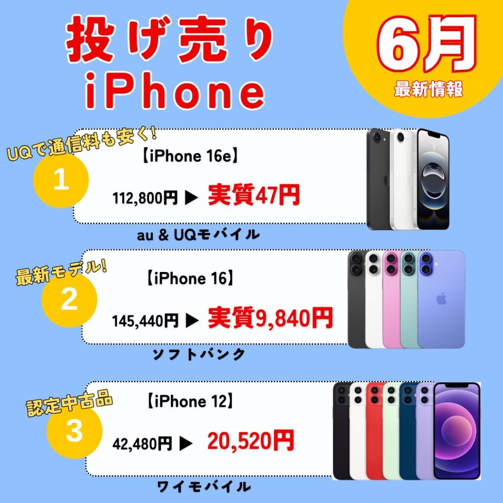 投げ売りiPhone6月