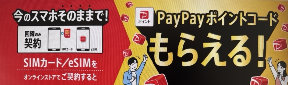 ワイモバイル公式のSIMカード/eSIMご契約でPayPayポイントプレゼント