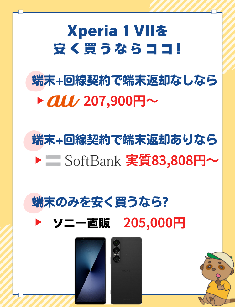 Xperia 1 VII_安く変える場所