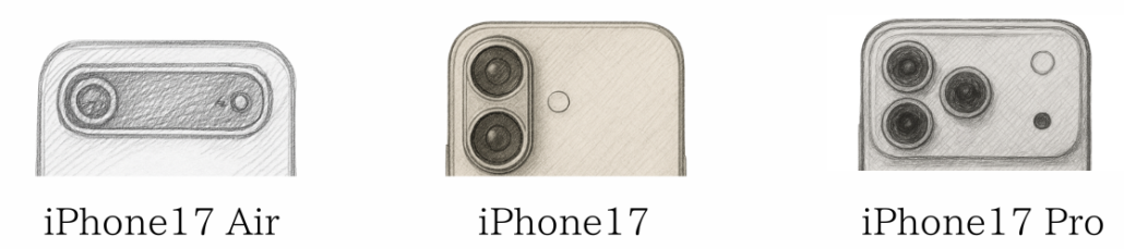 iPhone17シリーズのデザイン比較