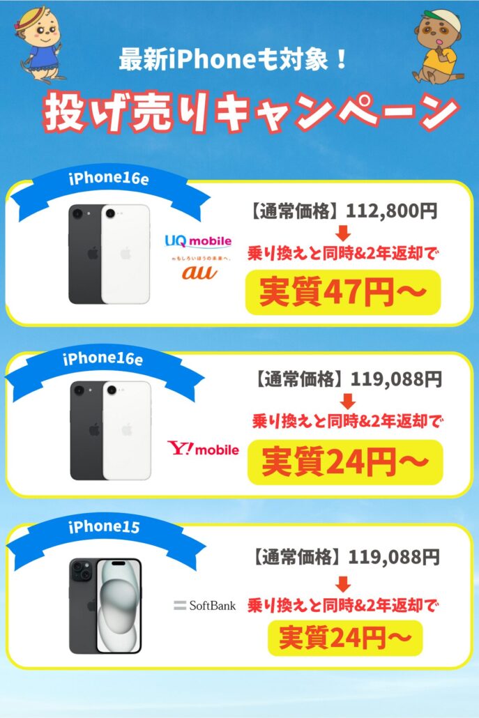 iPhoneのお得なキャンペーン