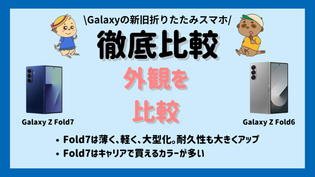 Galaxy Z Fold7とFold6の外観比較