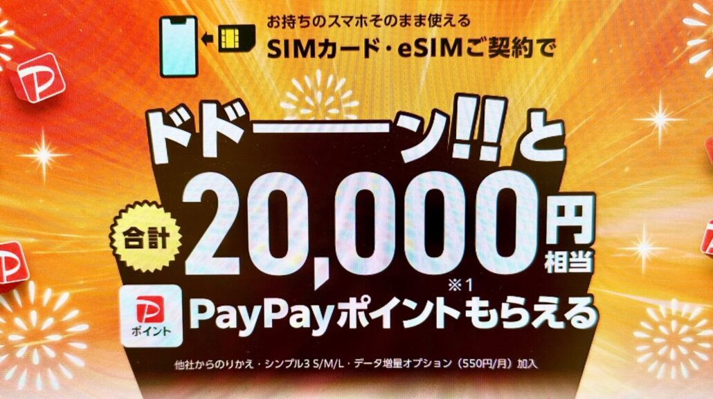 ワイモバイルヤフー店-SIMご契約特典-新プラン増額