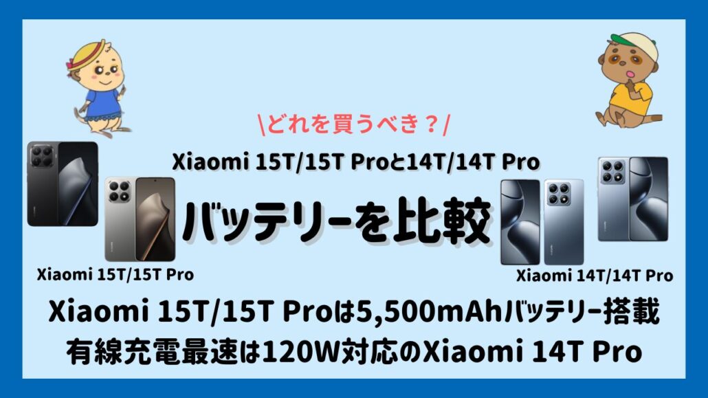 Xiaomi-15T15T-Proと14T14T-Pro バッテリー比較