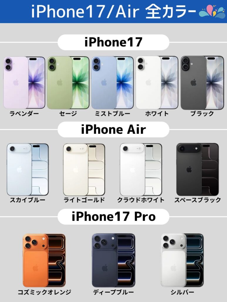 iPhone17全カラー