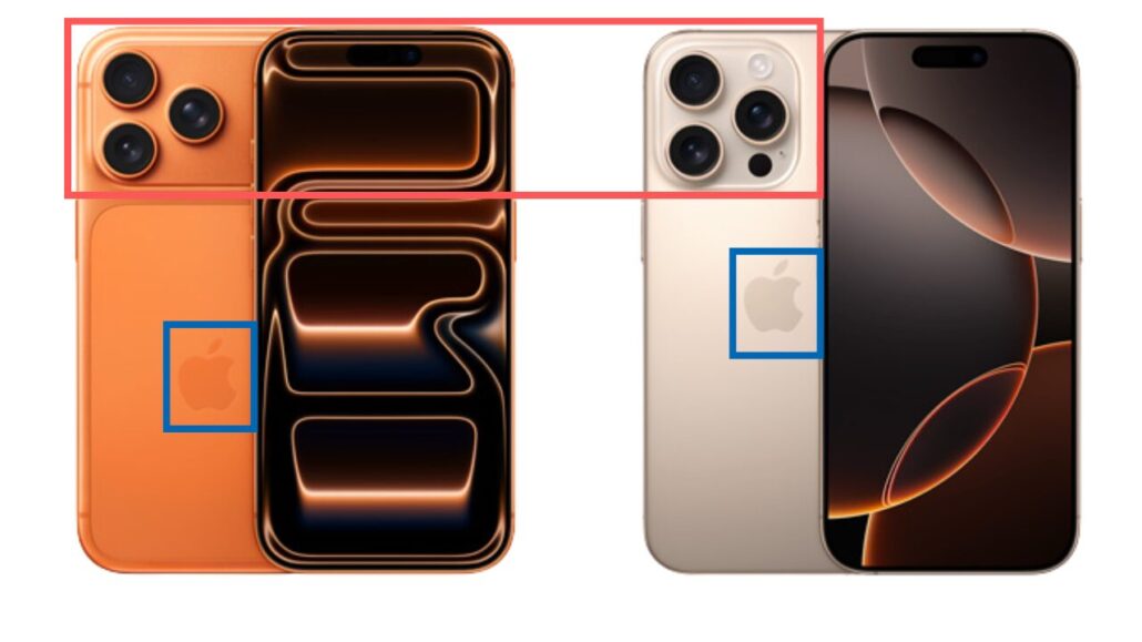 iPhone17 Pro 16 proのデザインの違い
