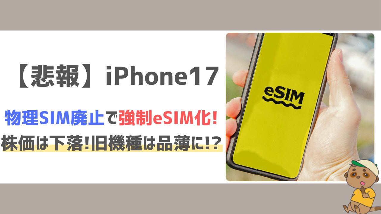 iPhone17物理SIM廃止
