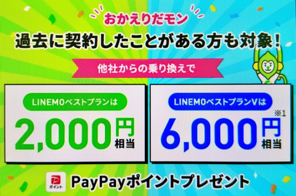 LINEMOおかえりだモンキャンペーン