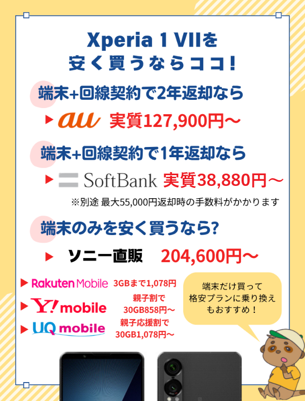 Xperia 1 VII 安く買うならココ