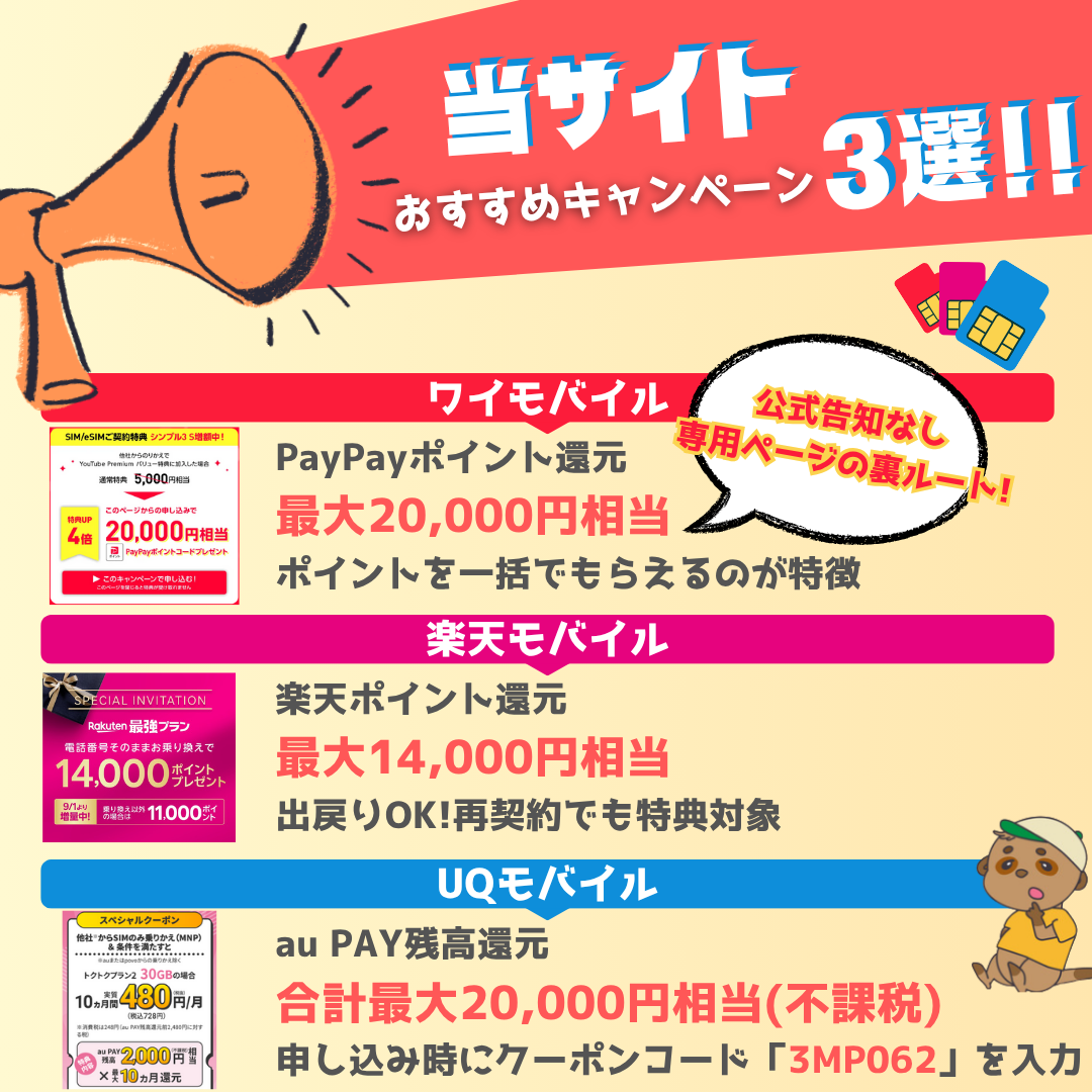 キャッシュバックのおすすめ