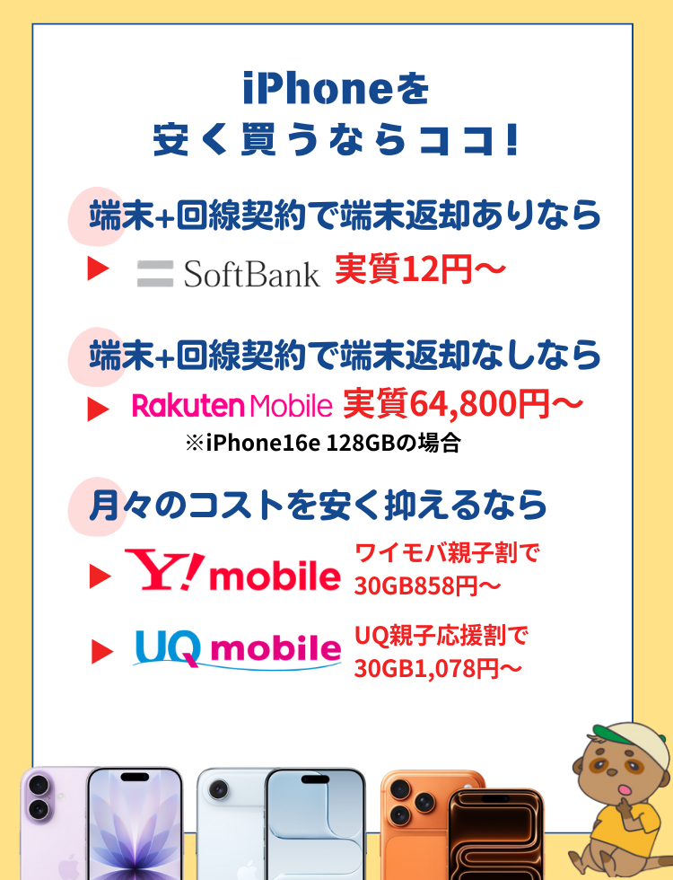 iPhoneを安く買うなら？