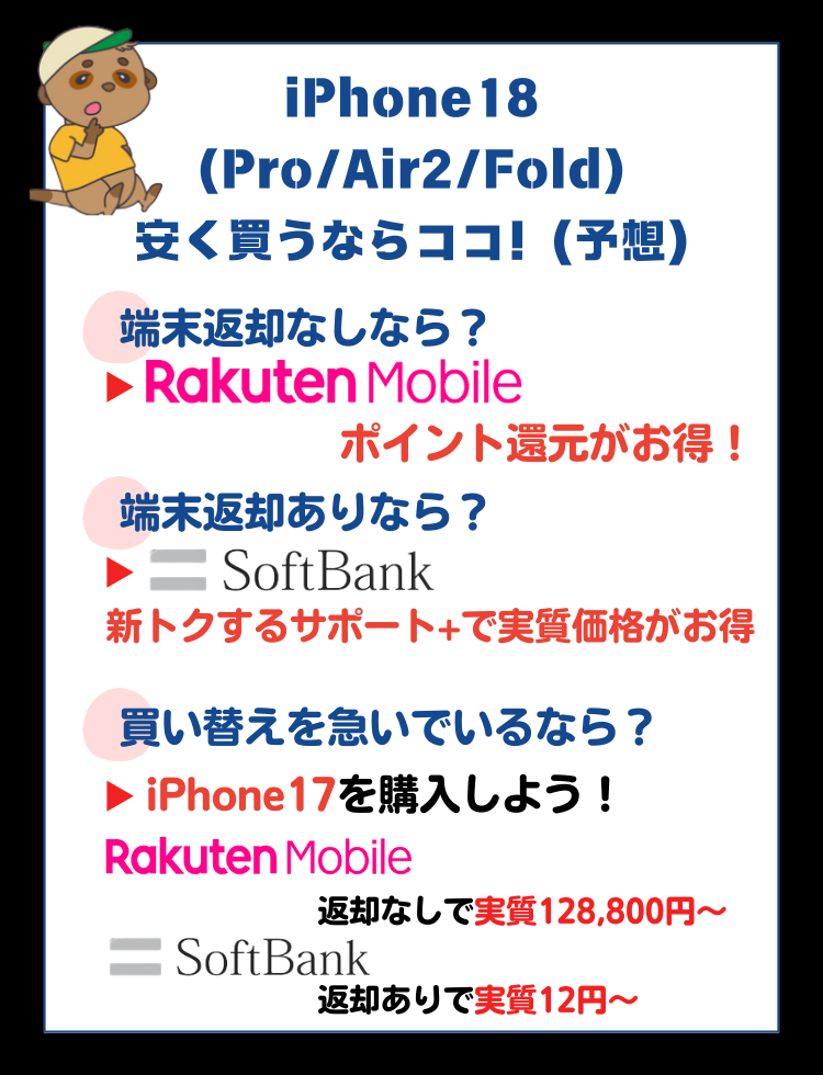 iPhone18を安く買う方法(予想)