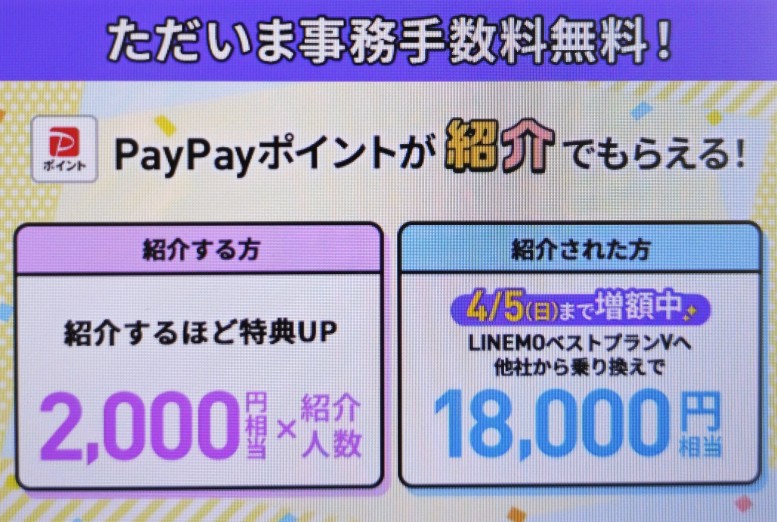 LINEMOベストプラン紹介キャンペーン(4/5まで増額)