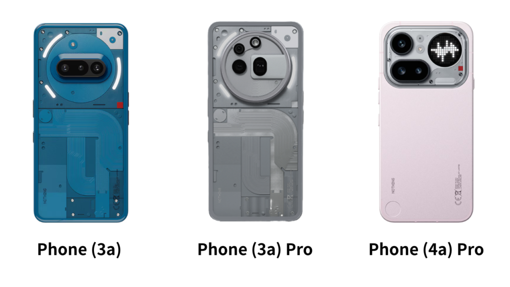 Nothiｎg Phone (4a) Pro機種比較