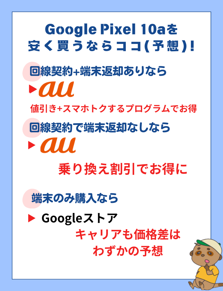 Google Pixel 10a 安く買う