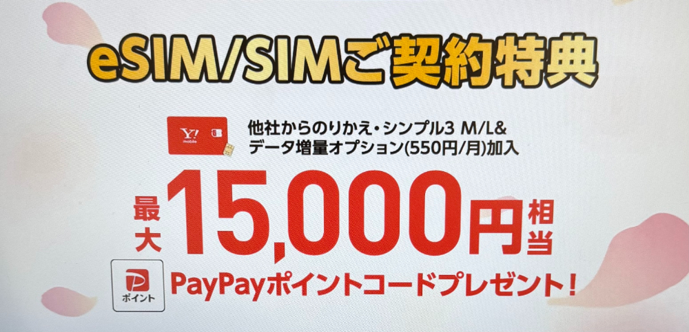 ワイモバイルSIM契約キャンペーン5