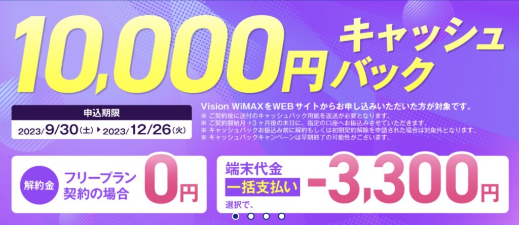 vision wimax 特典