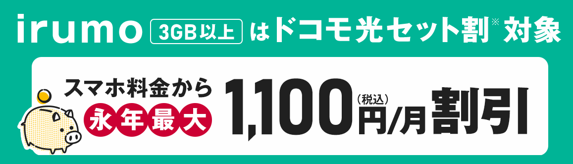 OCN インターネット ドコモ光 irumo セット割