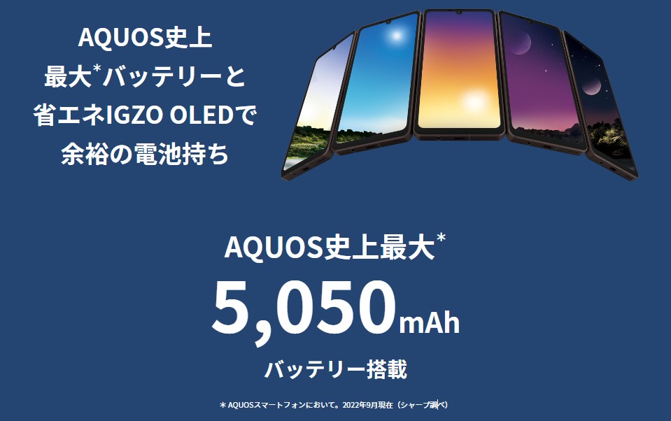 AQUOS sense7 plus　バッテリー容量