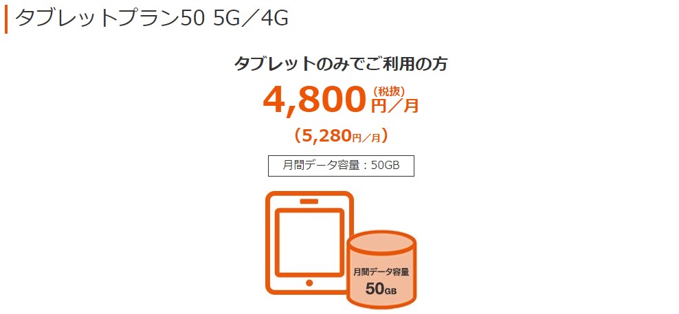 au_タブレットプラン50 5G/4G