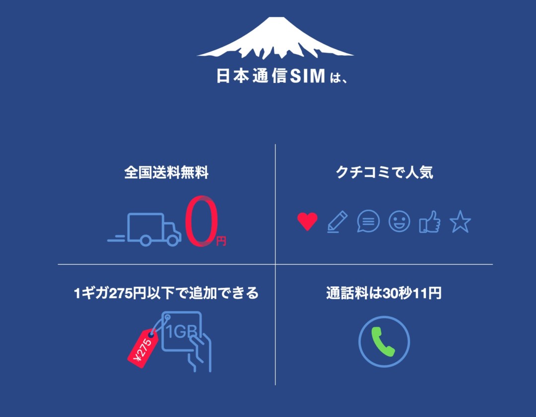 日本通信SIM 特徴