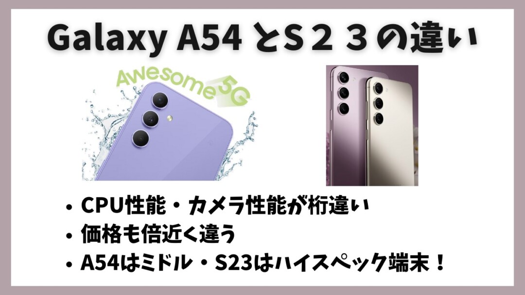 Galaxy A54 5GとGalaxy S23