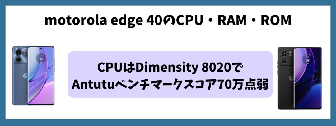 motorola edge 40のCPU・RAM・ROM