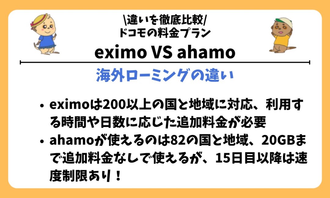 eximo ahamo 違い(比較) 