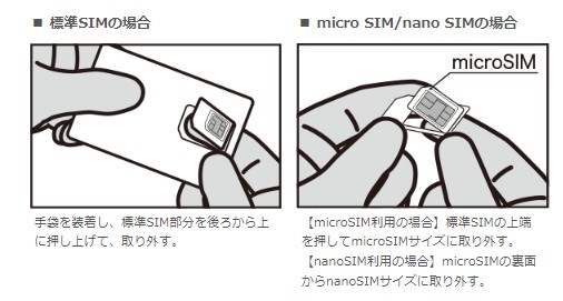 IIJmioの初期設定　SIMカードを台紙から取り外す