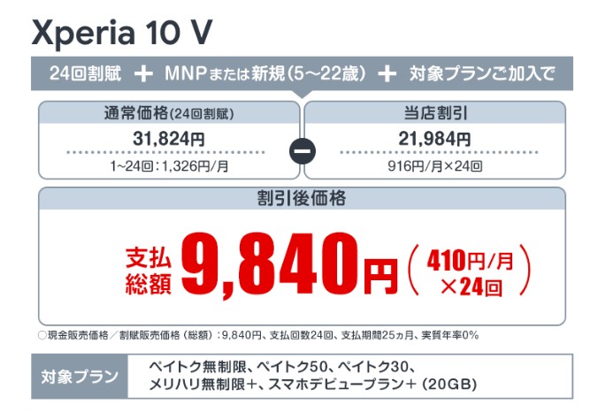 スマホ乗り換え.com Xperia 10 V