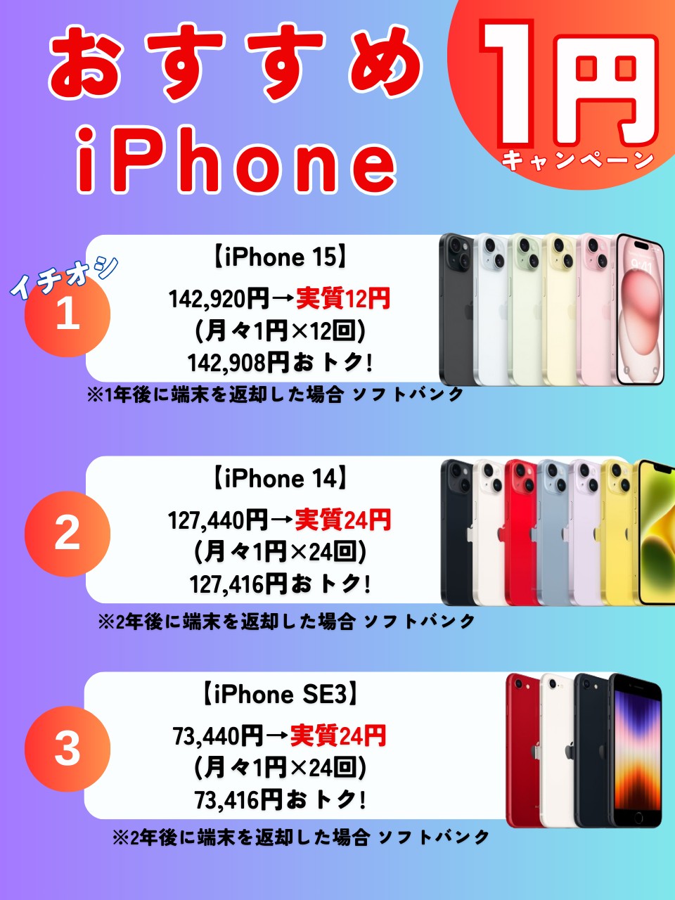 1円iPhone campaign