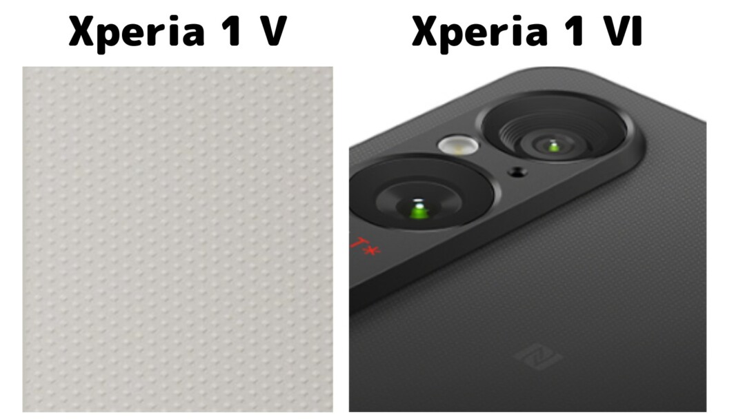 Xperia 1 Ⅴ　Xperia 1 Ⅵ　背面テクスチャーの比較