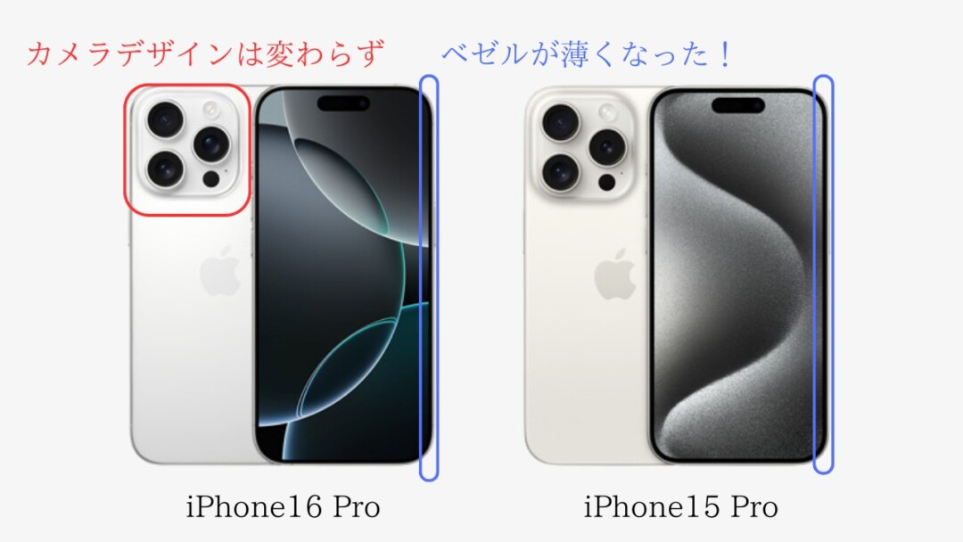 iPhone16と iPhone15のデザイン